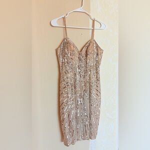 Vintage Kathryn Conover Sequin Beaded Embellished Mini cocktail sheath dress 6